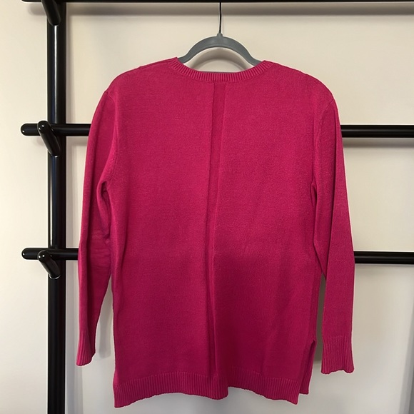 Anthropologie pink v-neck tunic style sweater - Picture 3 of 4